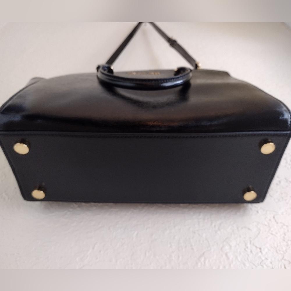 Michael Kors Selma Satchel Patent Leather Black Crossbody Bag - Picture 3 of 12